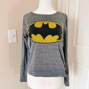 DC Comics Batman Streetwear Grey Heather Long Sleeve Tee Sweatshirt Size S
